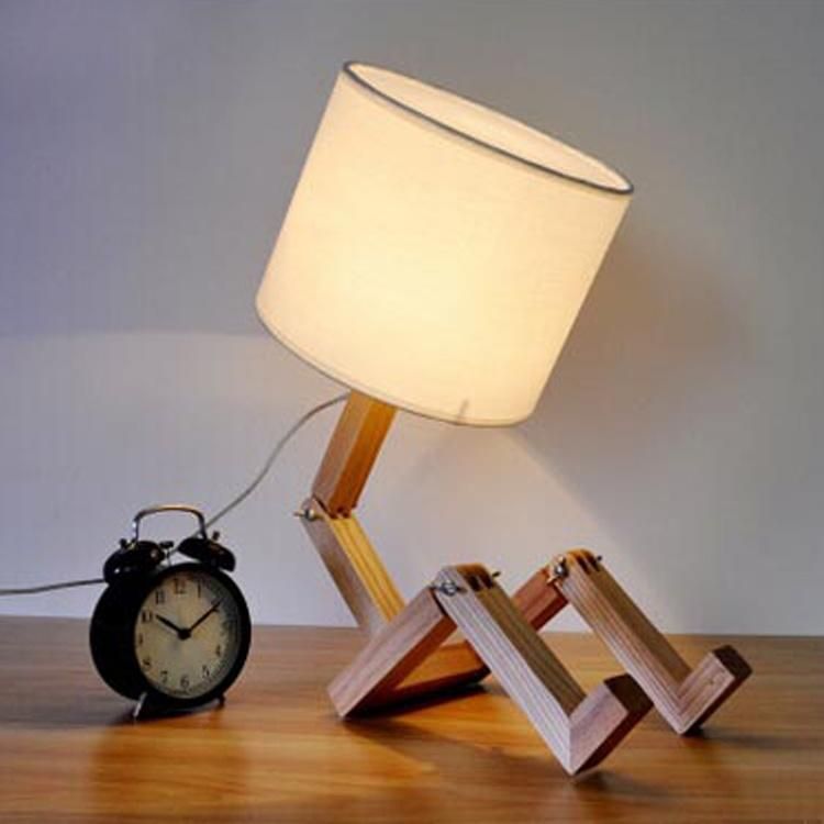 Simple Adjustable Modern Solid Wood Creative American Vertical Table Lamp