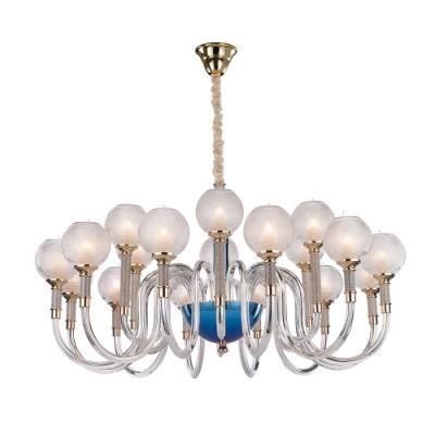 French Decorative Golden Metal Kitchen Island Vintage Chandelier Glass Bubble Ball Modern Pendant Lamp