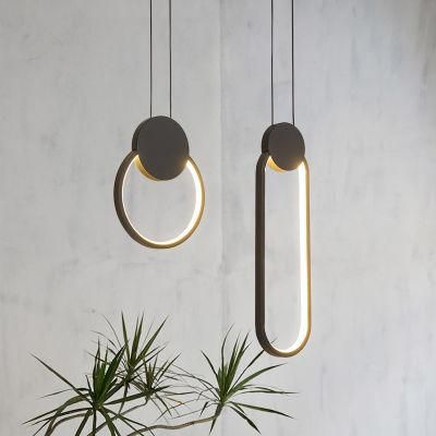 Modern Line Pendant Lamp Coffee Bedside Background Brandyn Minimalistic Frame Pendant Lamp (WH-AP-289)