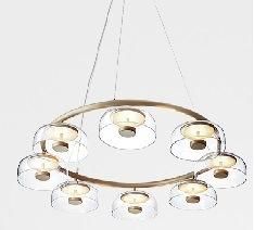 LED Copper Pendant Lamp with Glass Shade