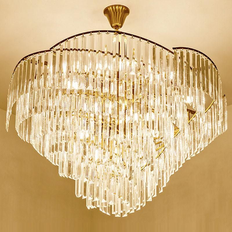 Modern Simple LED Crystal Chandelier Lamp Living Room Luxury Restaurant Pendant Lighting