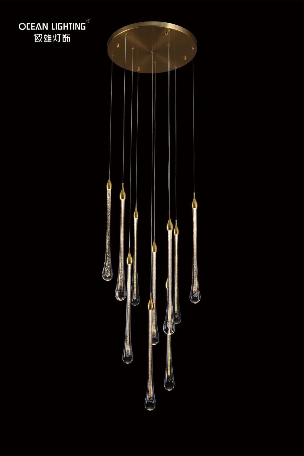 Long Water Drop Warm Lighting 3000K Metal Crystal 29*3W Chandelier