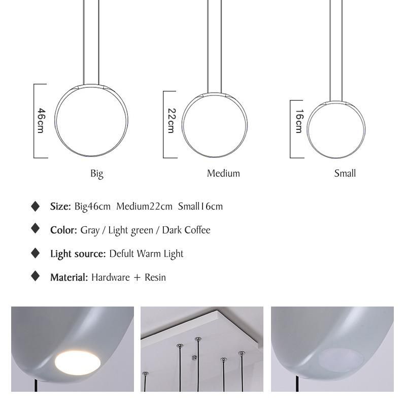 Post-Modern Round Pendant Light Art Restaurant Nordic Simple Dining Table Bedside Bed Round Pendant Lamp (WH-AP-251)