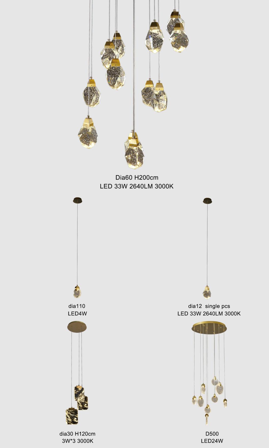Golden Warm Lighting 3000K Metal 22*3W Crystal Chandelier Lighting