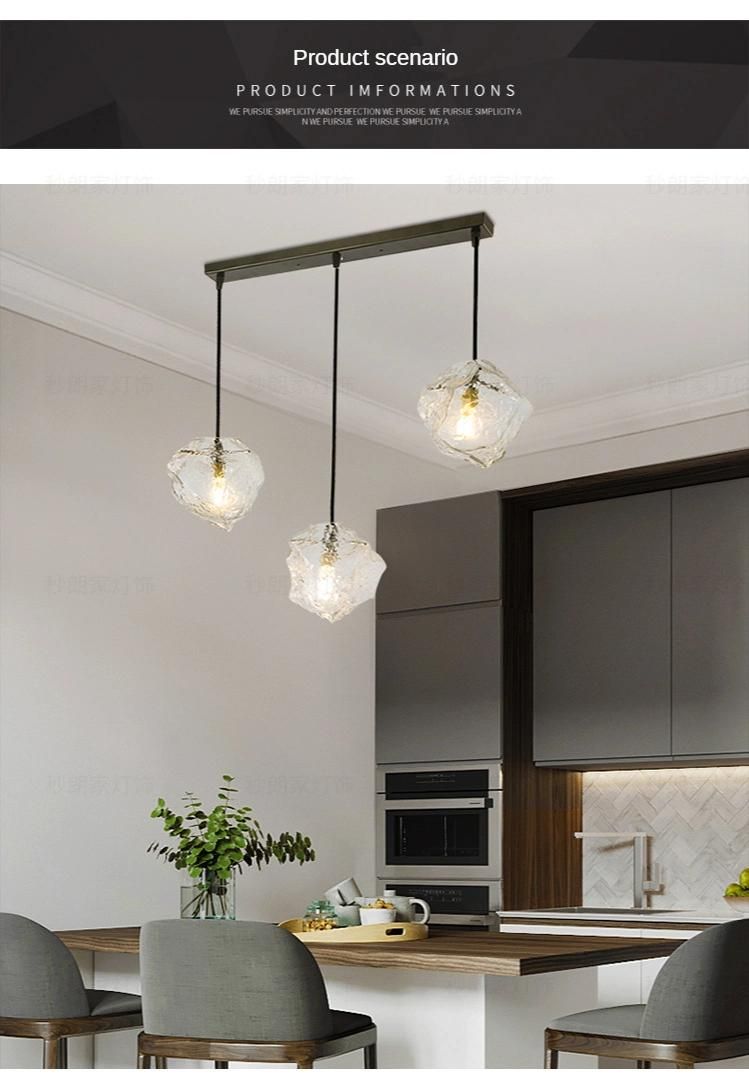 Modern LED Pendant Lamp Living Dining Room Bedroom Decoration Glass Stone Pendant Light (WH-GP-80)