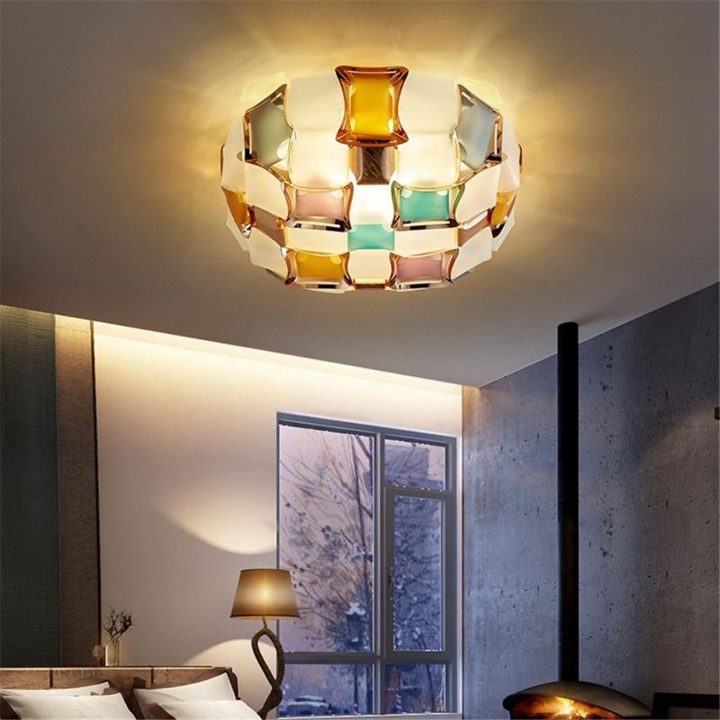 Italy Design Colorful PVC Lattice LED Ceiling Light Creative Living Room Mida Wall/Ceiling Light (WH-OR-218)