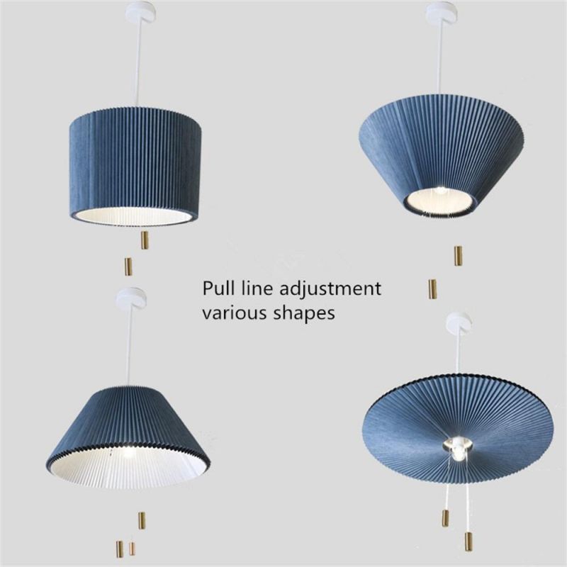 Net Red Umbrella Chandelier Personality Creative Restaurant Living Room Bedroom Art Telescopic Deformation Pleated Lamp