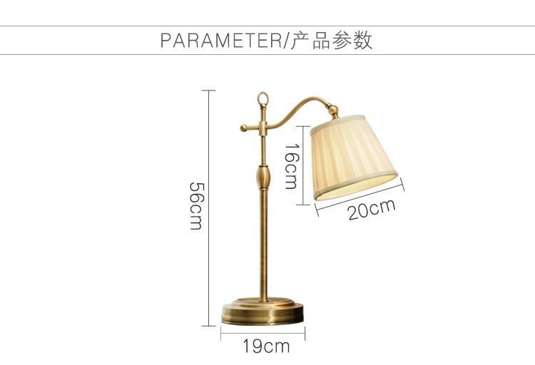American Nordic Small Table Lamp Bedroom Creative Retro Simple Modern Warm European Light Luxury Pleated Bedside Lamp