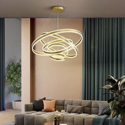 Modern Acrylic Chandeliers Aluminum Pendant Lights with 6rings