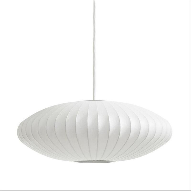 Bubble Saucer Lamp White Silk Cloth Pendant Light Dining Room Clothing Shop Cloth Restaurant Pendant Hanging Lamp