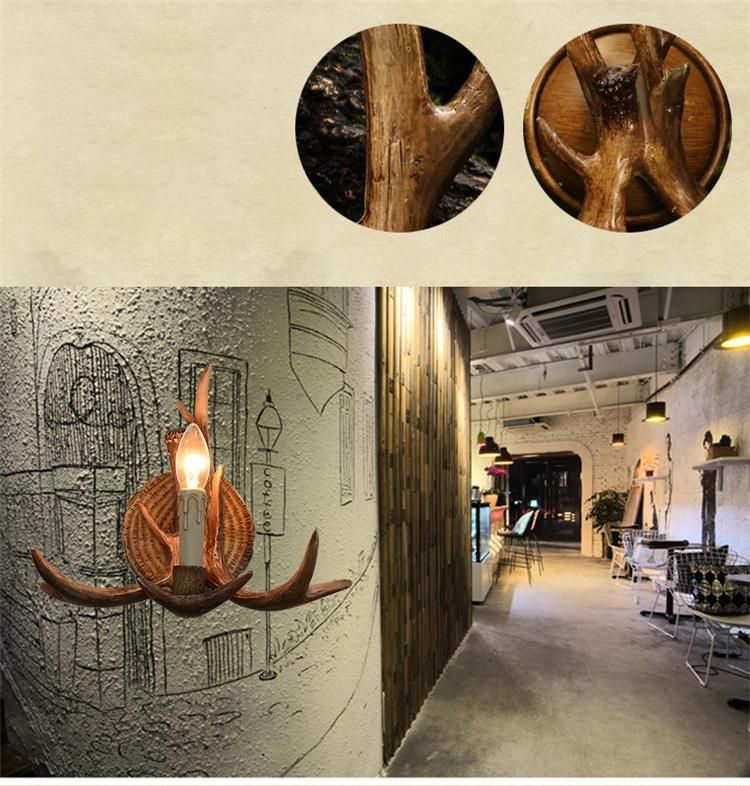Personality Antler Art Wall Lamp Parlor Study Corridor Aisle Decorative Sconce Restaurant Cafe Bar Wall Mounted Lighting (WH-VR-71)