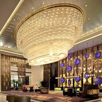 China Wholesale Stairway Clubhouse Custom Project Luxury Glass LED Chandelier Lamp