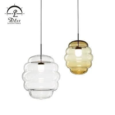 Nordic Style Interior Kitchen Living Room Decorative Hanging Light Iron Glass Chandelier Lamp