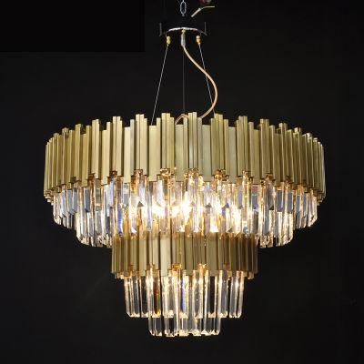 Nordic Living Room Dining Room Round Villa Crystal Chandelier Pendant Lighting