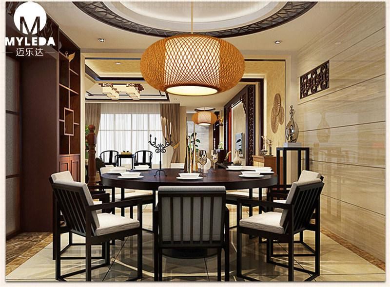 Modern Style Wooden Pattern Retro Decoration Cage Pendant Lights for Home, Bar, Living Room, Dining Room