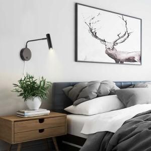 Modern Black Finish Bedroom Wall Mount Lamp