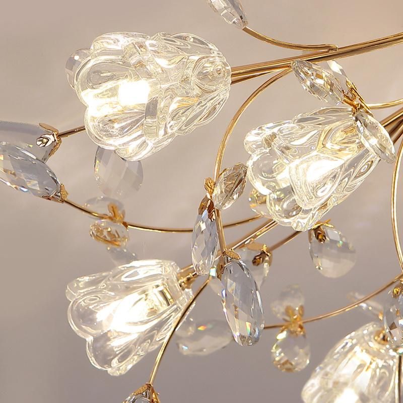 Crystal Living Room Lamp Dining Room Bedroom LED Round Lamp Simple Creative Ceiling Light