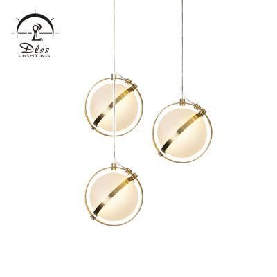 New Designer Round Ring White Gold Ball Chandelier Pendant Light