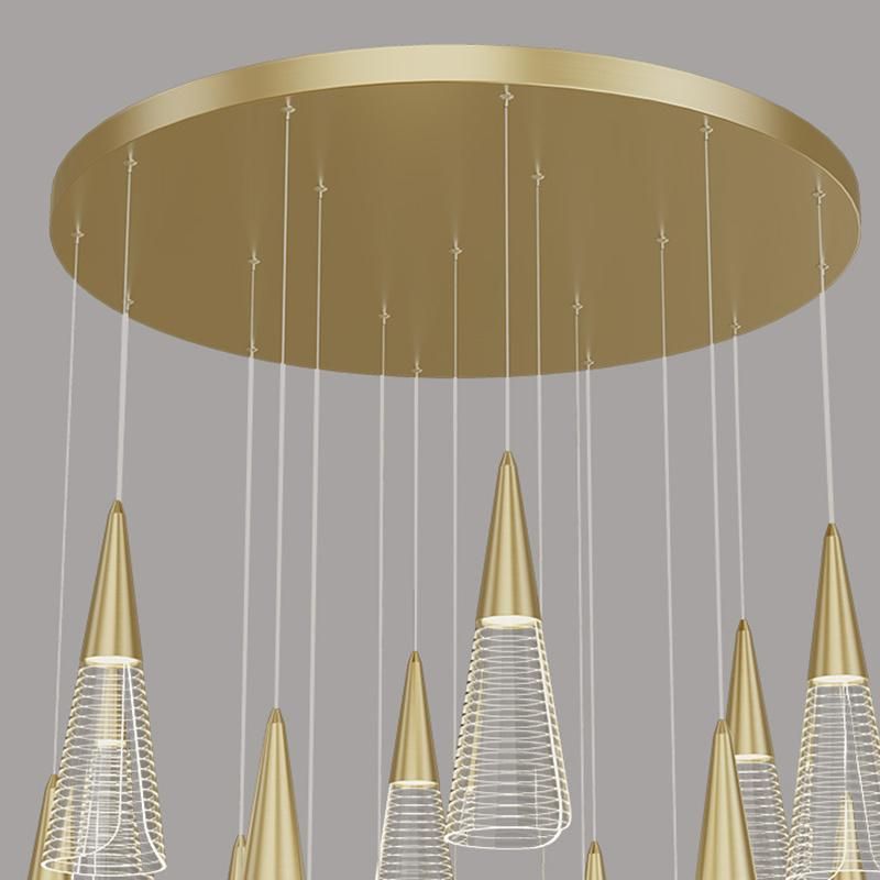 Creative Conical Chandelier Dining Room Bedroom Chandelier Pendant Lamp Light