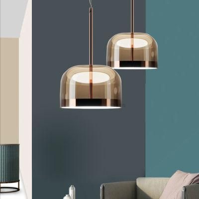 Popular Modern Lamp Glass LED Hanging Pendant Light in Rose Gold