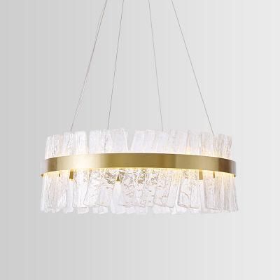 Golden Living Room Lamp Pendant Lamp Crystal Chandelier Bedroom Lamp Hotel