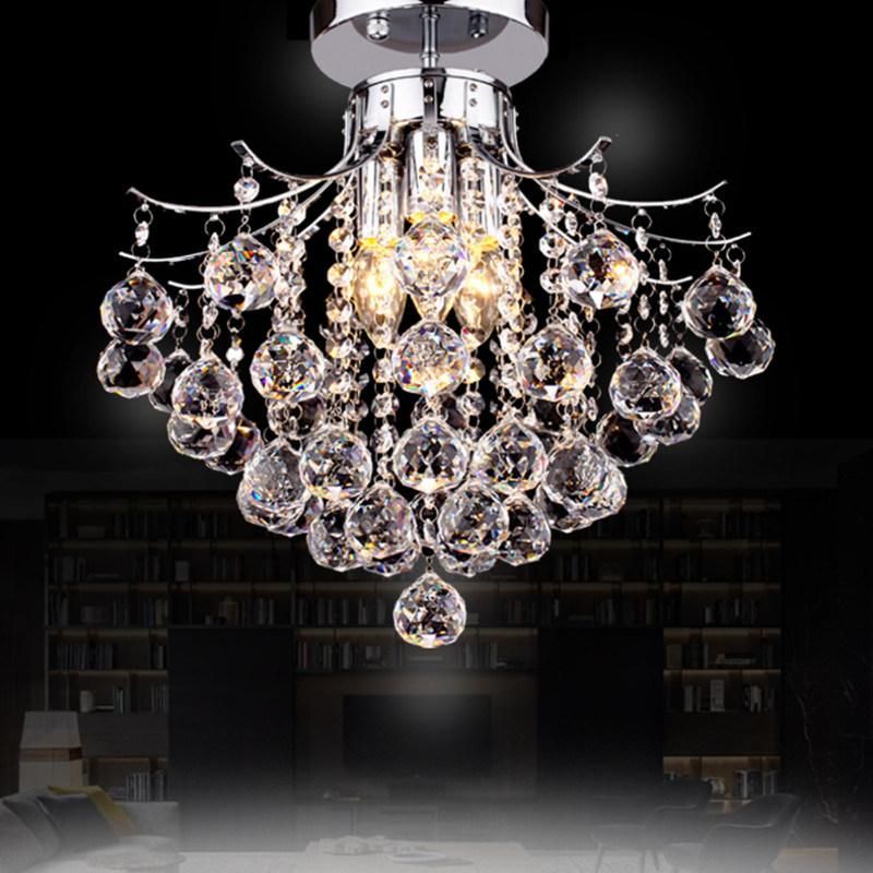 Modern Crystal Semi Flush Ceiling Lights Fixtures Indoor Home Light Fixturs (WH-CA-30)