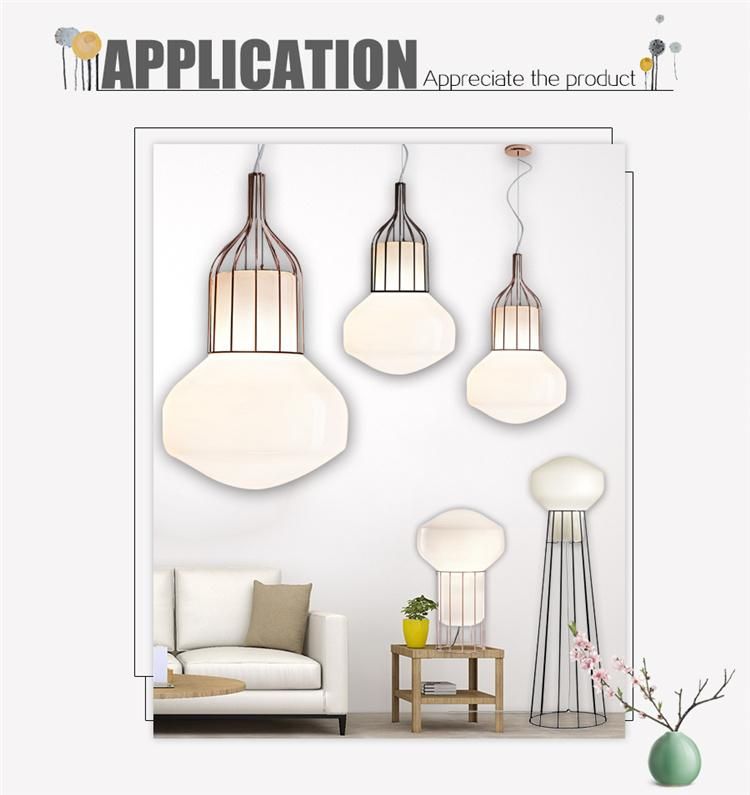 Big Gold Copper Metal Glass Bulb Modern Table Floor Pendant Lamp