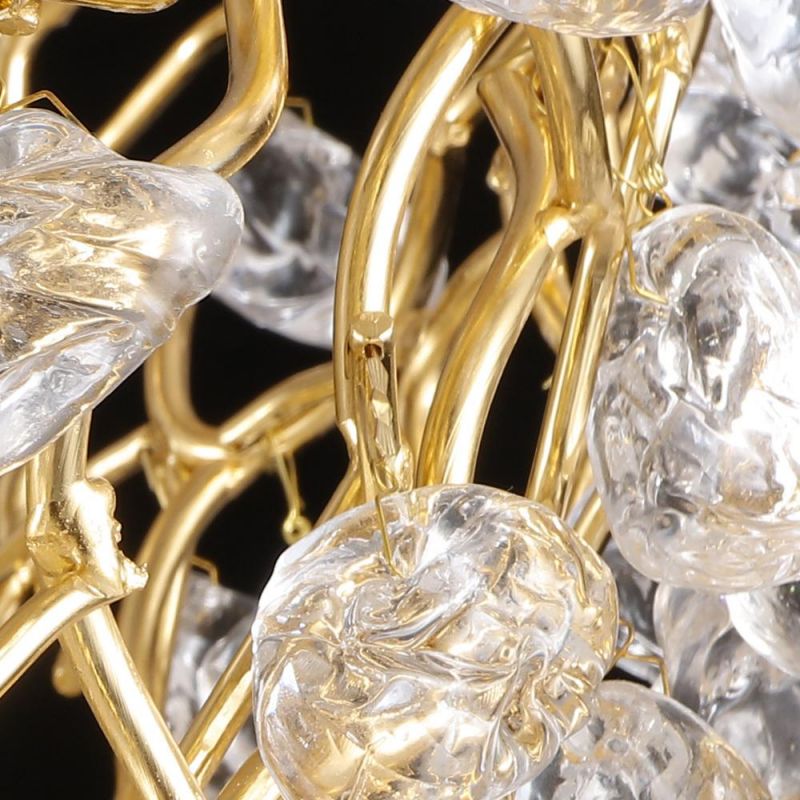 2022 Artist Modern Decorative Chandelier Lighting Copper Branch High Class Crystal Lamp Water Pendant Light Home Villa Lamp