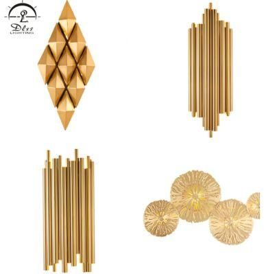 Modern Big Project Hotel Gold LED Decorative Wall Lamp