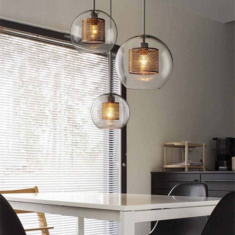 Industrial Pendant Lights Vintage Iron Hanglamp for Dining Room E27 Loft Glass Pendant Light (WH-AP-283)