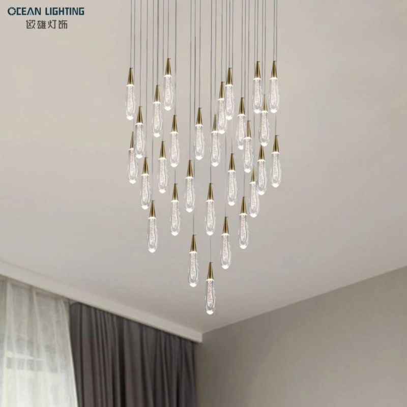 Ocean Lighting Dining Lamp Hanging Bubble Crystal Single Customized Drope Pendant Light