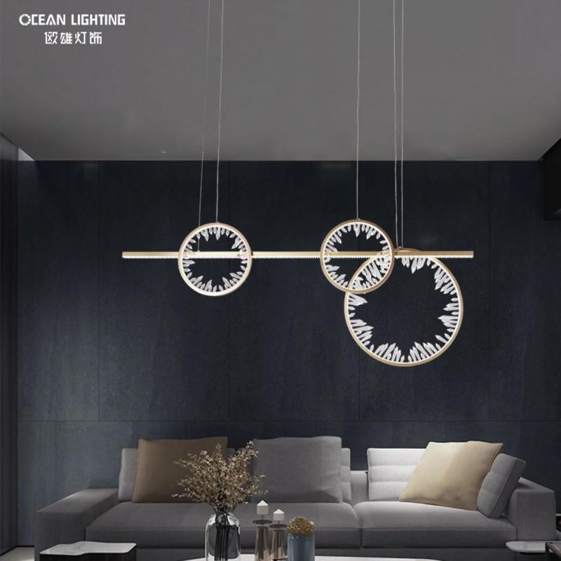 Modern L120*H45.8cm Aluminum Iron Acrylic Pendant Lighting Indoor Chandelier