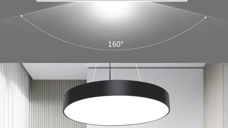 Round Dimming LED 5000K Pendant Lights Hanging Light Office Linear Light with The Flat Cover Zf -Cl-076