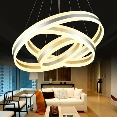 Modern Simple Circular LED Chandelier Dining Room Bedroom Study Lighting