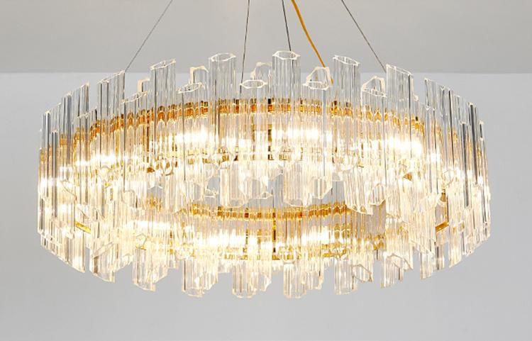 Post Modern Living Room Round Gold Pendant Light Chandelier, Alos Fit for Hotel Room