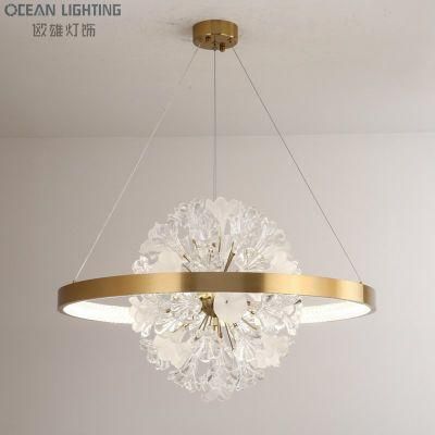 Ocean Lamp Latest New Decorative Modern Chandelier LED Crystal Round Metal Pendant Lighting