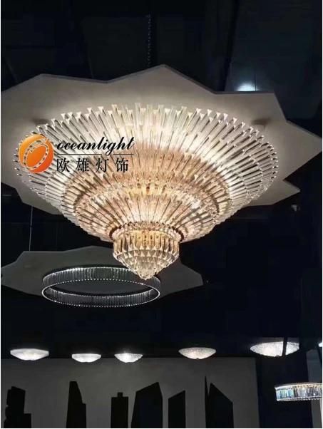 Golden Multilayer Lighting Oval Iron E14X13 K9 Crystal Chandelier Luxury