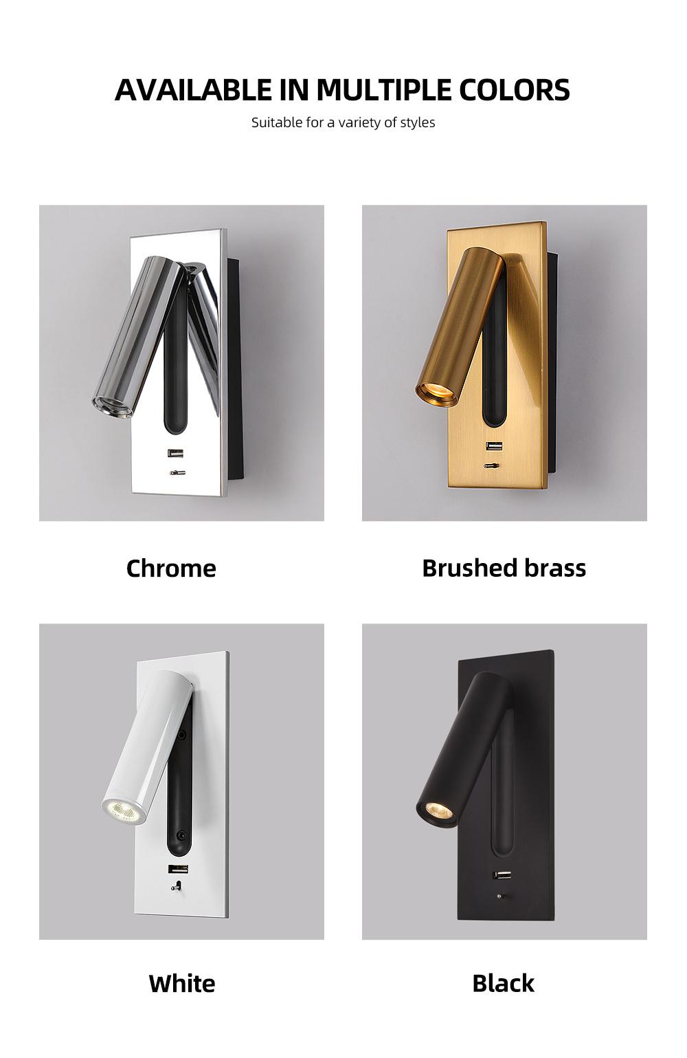 Modern Wall Lamps for Bedroom Study Living Balcony Room Acrylic Home Deco Phone USB Charger Wall Sconce LED Lights