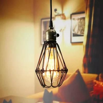 Bar Restaurant Decorative Lamp Simple Cage Shade Pendant Light E27 Light Holder