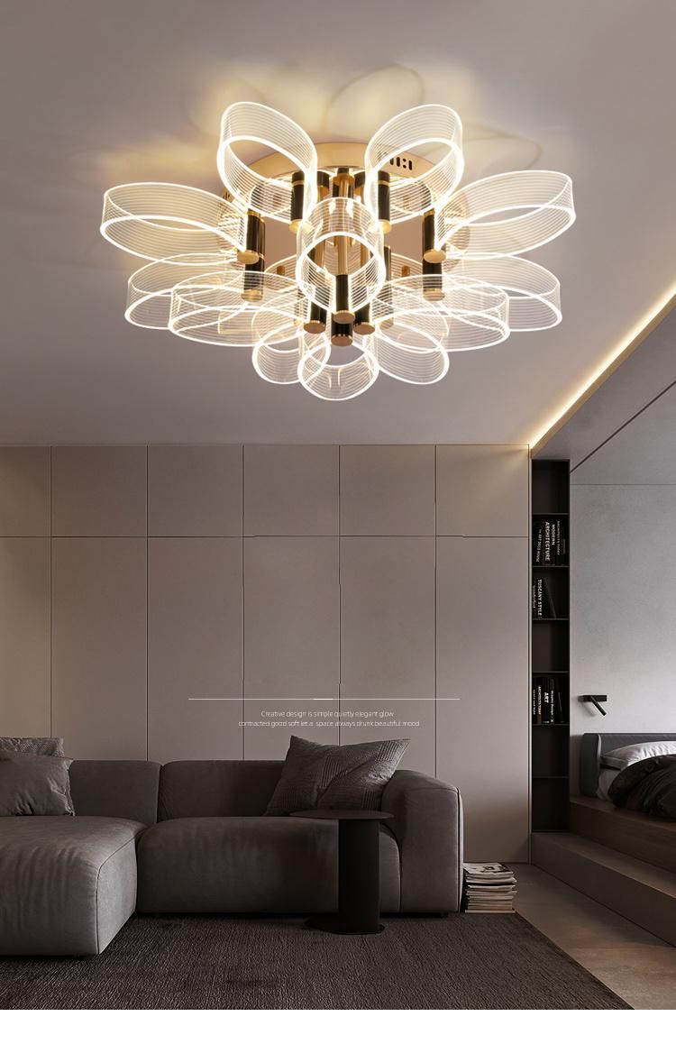 Modern Fashion Arylic Long Chandelier Decorate Light for Living Room