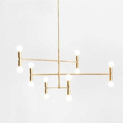 Modern Decorative Living Room Gold Hanging Pendant Light, Able to Rotate 180 Degree