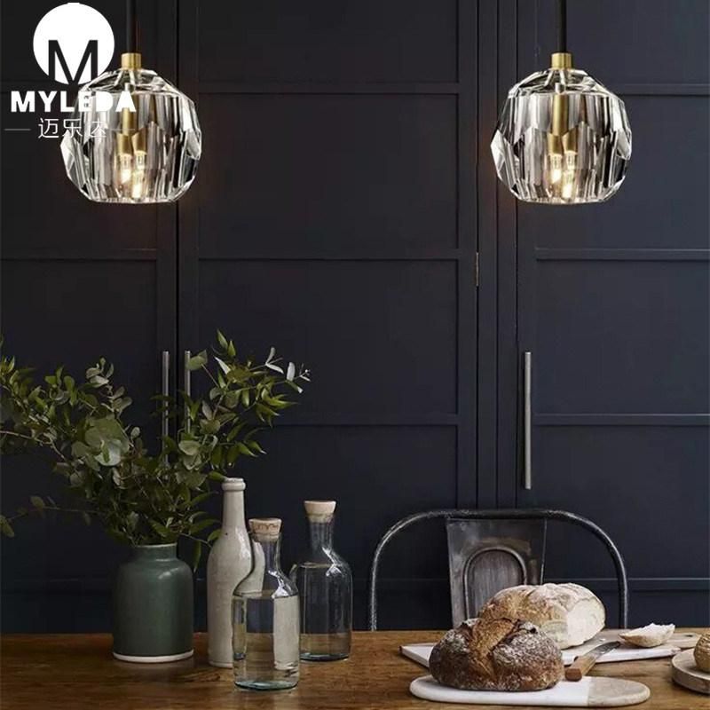 Modern Clear Crystal Glass Globe Pendant Light Fixture