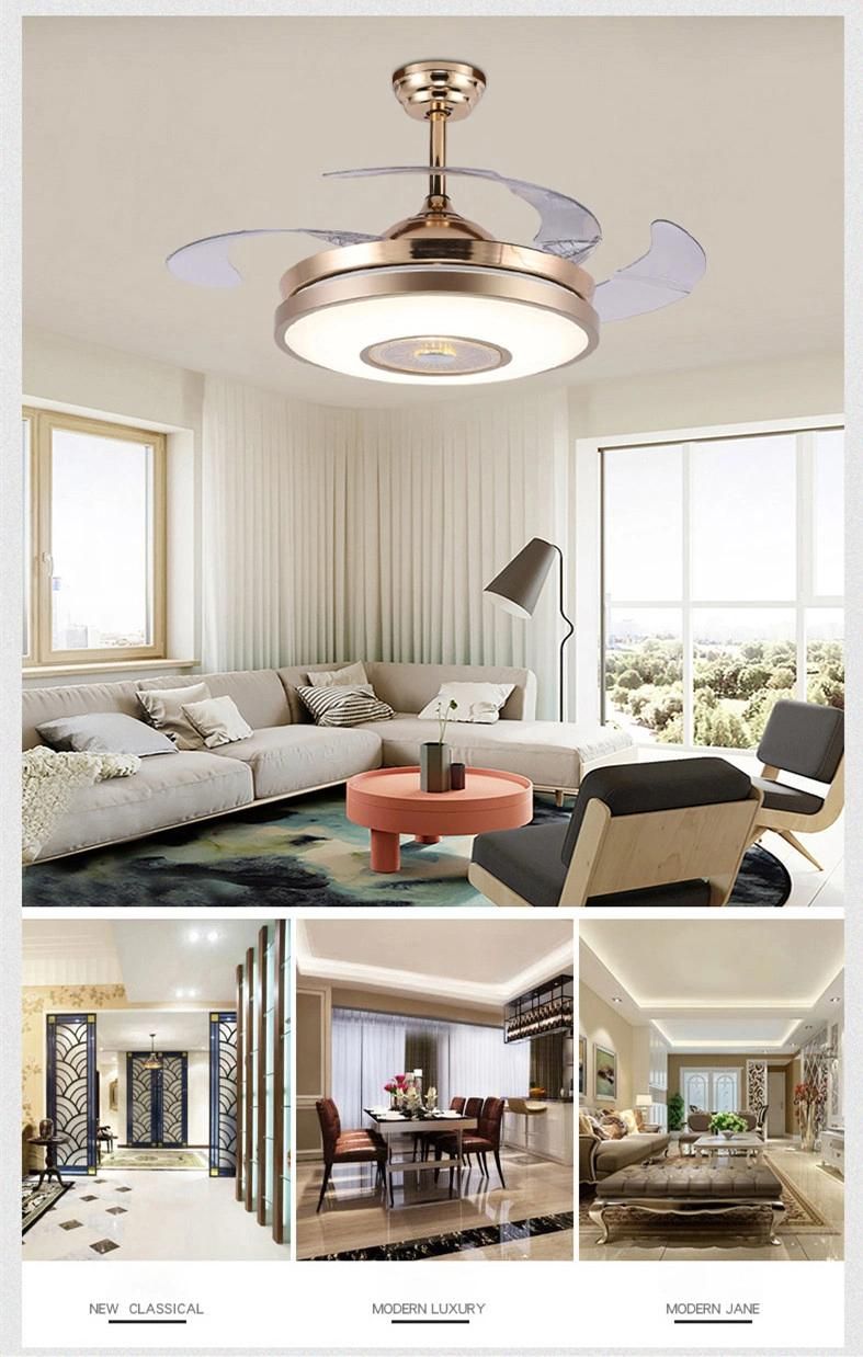 Modern Minimalist Interior Lighting Bedroom Dining Room LED Ceiling Fan