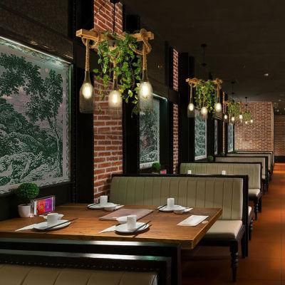 Retro Industrial Style Twine Chandelier Coffee Shop Green Plant Creative Personality Barbecue Garden Hanging Lamp (WH-VP-157)