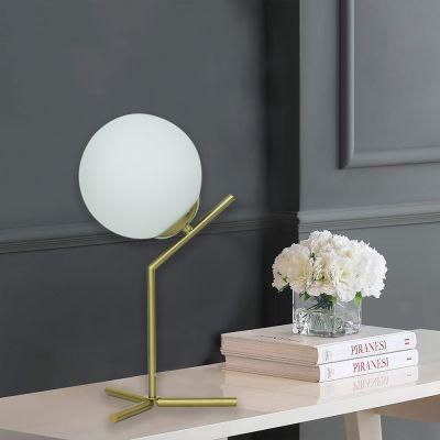 Bedroom Bedside Glass Table Lamp Simple Modern Study Lamp Nordic Creative Decoration Living Room Ball Reading Lamp