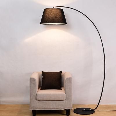 Vertical Arc LED Floor Lamps American Country Cloth Cover Living Room Decoration Floor Light (WH-MFL-17)