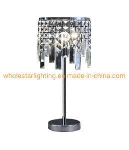 Metal Table Lamp with Crystal Shade (WHT-307)