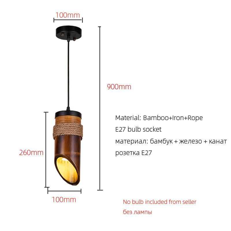 Retro Loft Vintage Chandelier Restaurant Corridors Chinese Antique Bamboo Rope Light (WH-VP-143)