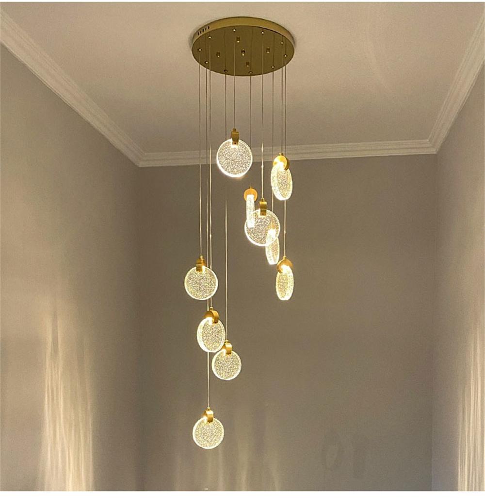 Compound Attic Crystal Chandelier Living Room Dining Room Stair Lamp Decoration Exhibition Hall Industrial Rope Chandelier