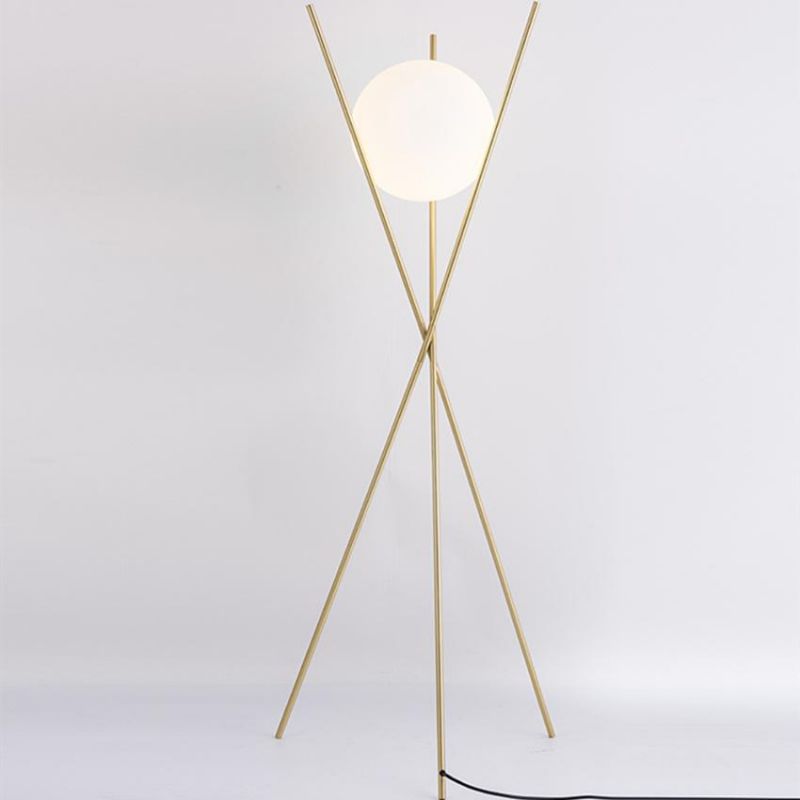 Modern LED Floor Lamp Iron Glass Ball Stand Lights for Living Room Nordic Bedside Floor Lamp (WH-MFL-114)